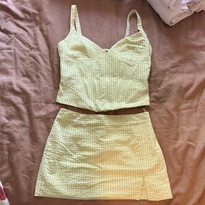 Zara Lime Green/ Yellow Women's Skirt Set